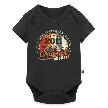 August 2011 Geburtstagsgeschenk August 2011 Retro 2011 - Baby Premium Kurzarmbody - Schwarz - Vorne