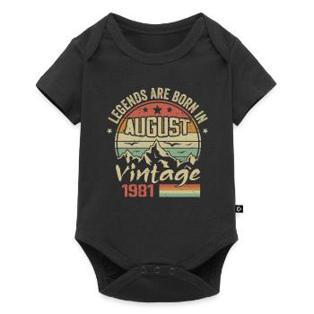 August 1981 Jubiläum 1981 - Legenden August 1981 - Baby Premium Kurzarmbody - Schwarz - Vorne