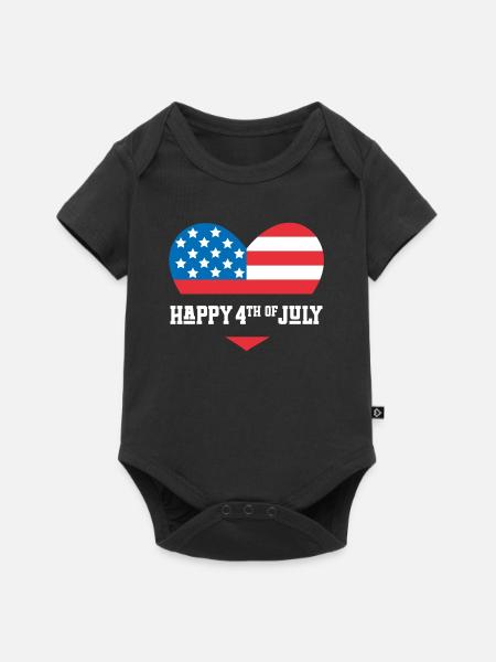 Frohen 4. Juli - Baby Premium Kurzarmbody - Schwarz