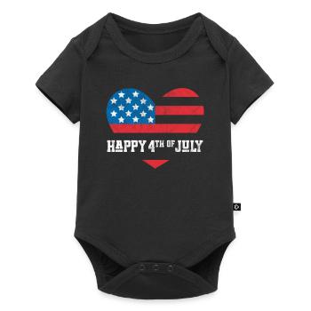 Frohen 4. Juli - Baby Premium Kurzarmbody - Schwarz - Vorne