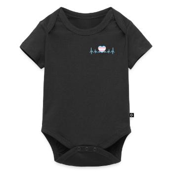Transgender Herzschlag Herzfrequenz Herz Liebe - Baby Premium Kurzarmbody - Schwarz - Vorne
