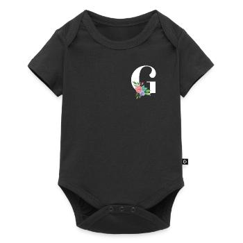 Letter G personalized gift alphabet first name Christmas - Baby Premium short-sleeve bodysuit - black - Front