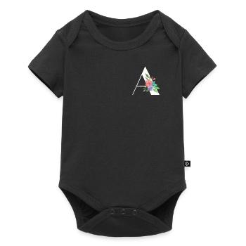 Letter A personalized gift alphabet first name Christmas - Baby Premium short-sleeve bodysuit - black - Front