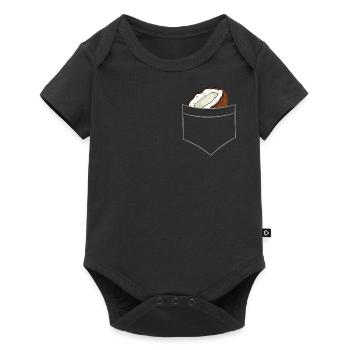 Noix de coco - Dans la poche de poitrine / poche de chemise - Body à manches courtes Premium Bébé - noir - Devant