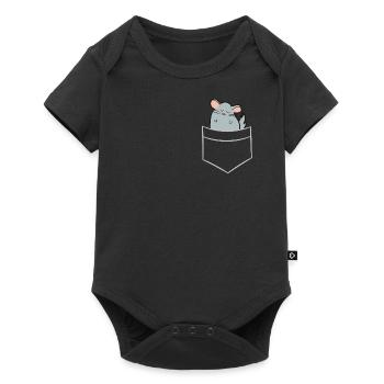 Chinchilla - Dans la poche poitrine / poche chemise - Body à manches courtes Premium Bébé - noir - Devant