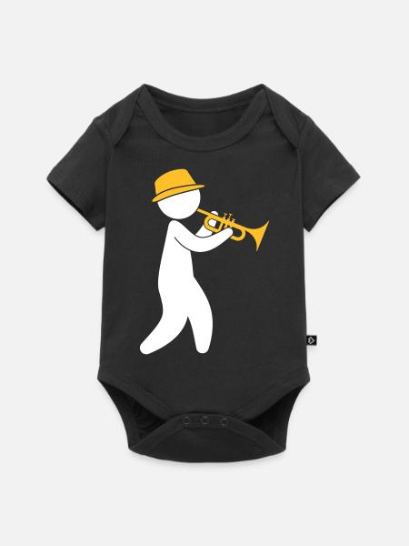 Ein Jazz-Musiker spielt die Trompete - Baby Premium Kurzarmbody - Schwarz
