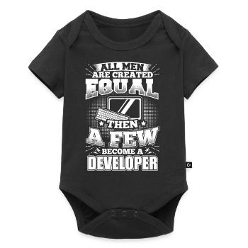 Funny Developer Programmer Shirt All Men Equal - Baby Premium short-sleeve bodysuit - black - Front