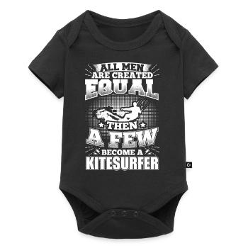 Funny Kitsurfing Kitesurfer Shirt All Men Equal - Baby Premium short-sleeve bodysuit - black - Front