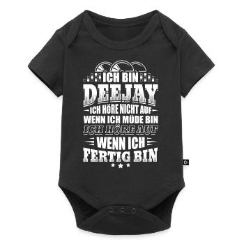 DJ Deejay Djing Shirt T-Shirt Nicht Müde - Baby Premium Kurzarmbody - Schwarz - Vorne