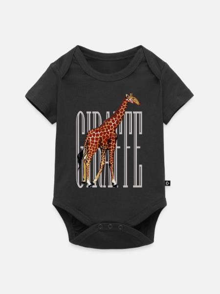 Giraffe - Baby Premium Kurzarmbody - Schwarz