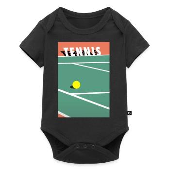 Minimaliste Court de Tennis Sports - Body à manches courtes Premium Bébé - noir - Devant