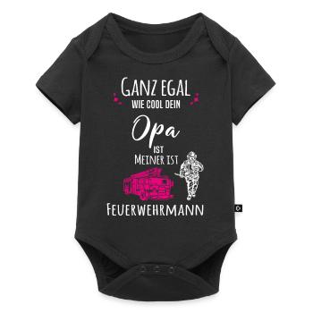 Mein Opa ist Feuerwehrmann - Baby Premium Kurzarmbody - Schwarz - Vorne