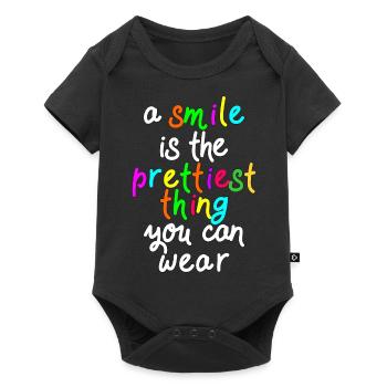 a smile is the prettiest thing - Body à manches courtes Premium Bébé - noir - Devant