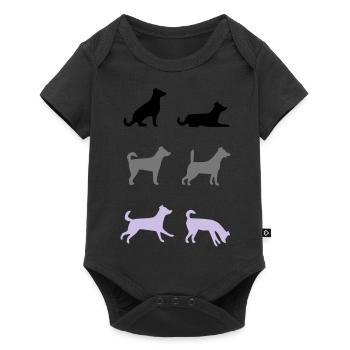 6 dogs - Baby Premium short-sleeve bodysuit - black - Front