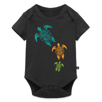 Maori Turtles Group Tattoo Gift Idea - Baby Premium short-sleeve bodysuit - black - Front