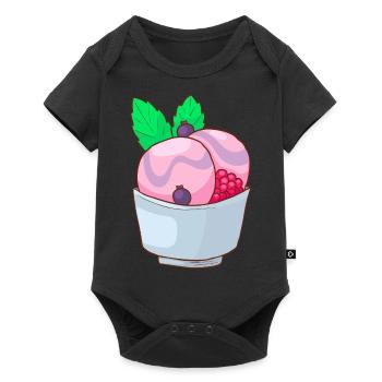 Crème glacée, crème glacée, crème glacée, crème glacée, boule, crème glacée, sundae - Body à manches courtes Premium Bébé - noir - Devant