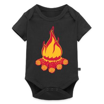 camp campfire camping evening night camper wood - Baby Premium short-sleeve bodysuit - black - Front