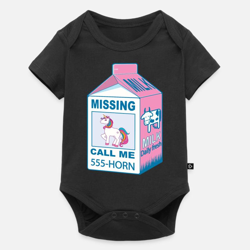 Fehlendes Einhorn - Verlorenes Einhorn - Baby Premium Kurzarmbody - Schwarz