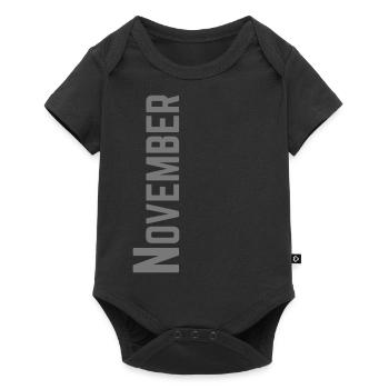 November month as text | Color customizable - Baby Premium short-sleeve bodysuit - black - Front