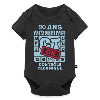 30 ans controle technique anniversaire - Body à manches courtes Premium Bébé - noir - Devant