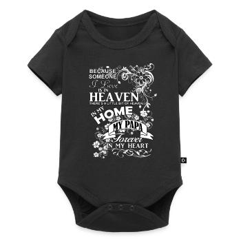 Papa im Himmel Gedenken T-Shirt - Body à manches courtes Premium Bébé - noir - Devant