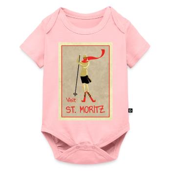 Vintage Retro Travel Poster St Moritz - Baby Premium short-sleeve bodysuit - rose - Front