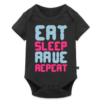 Eat Sleep Rave Repeat - Baby Premium Kurzarmbody - Schwarz - Vorne