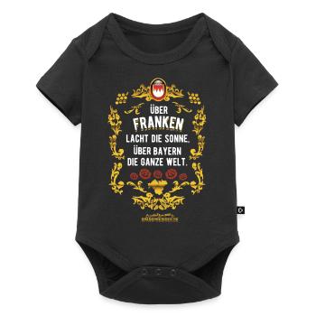 Franken Spruch Über Franken lacht die Sonne - Baby Premium Kurzarmbody - Schwarz - Vorne