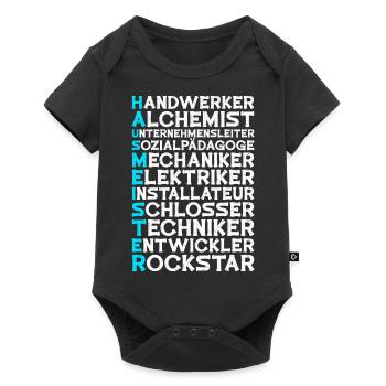 Hausmeister Handwerker Mechaniker Elektriker - Baby Premium Kurzarmbody - Schwarz - Vorne