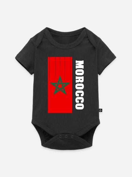 Marokko - Baby Premium Kurzarmbody - Schwarz