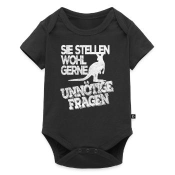 Sie Stellen Wohl Gerne Unnötige Fragen Känguru - Baby Premium Kurzarmbody - Schwarz - Vorne