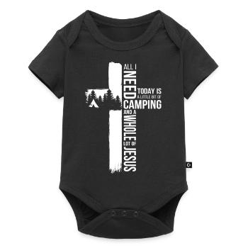 Camping Bible Verse Psalm Christian Cross Camper - Baby Premium short-sleeve bodysuit - black - Front