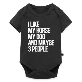Like my Horse and Dog Horse Riding Fan Gift - Body à manches courtes Premium Bébé - noir - Devant