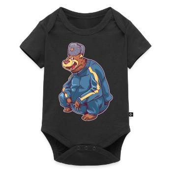 Bear makes the Russian stool gift for a - Baby Premium short-sleeve bodysuit - black - Front