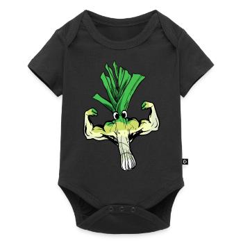 Muscle leek gift for weightlifter or - Baby Premium short-sleeve bodysuit - black - Front