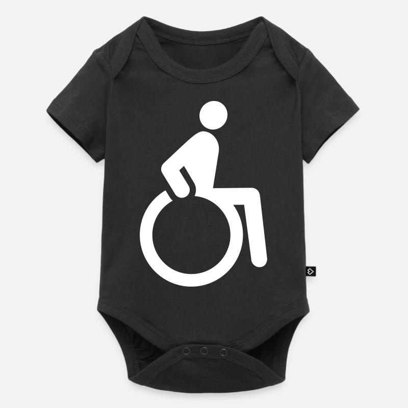 Rollstuhl - Baby Premium Kurzarmbody - Schwarz