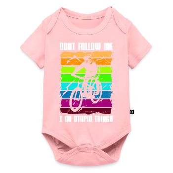 Dont follow me i do stupid things Mountainbike and - Body à manches courtes Premium Bébé - rose - Devant
