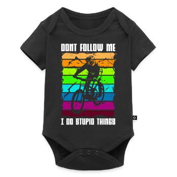Dont follow me i do stupid things Mountainbike and - Body à manches courtes Premium Bébé - noir - Devant