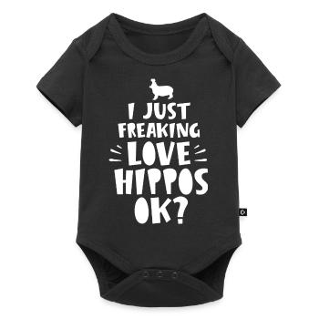 I love hippos OK? Animal Hippo Hippo - Baby Premium short-sleeve bodysuit - black - Front