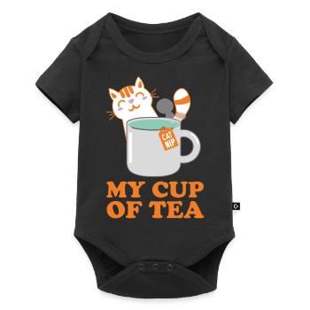 Meine Tasse Tee | Nette Katzen - Baby Premium Kurzarmbody - Schwarz - Vorne