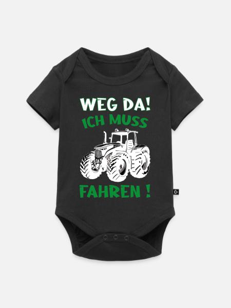 Weg da, ich muss Traktor fahren - Baby Premium Kurzarmbody - Schwarz