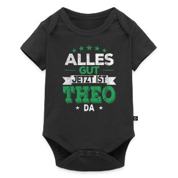 Alles gut jetzt ist Theo da - Baby Premium Kurzarmbody - Schwarz - Vorne