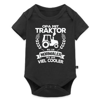 Opa Traktor Lustiger Landwirt Bauer Spruch - Baby Premium Kurzarmbody - Schwarz - Vorne