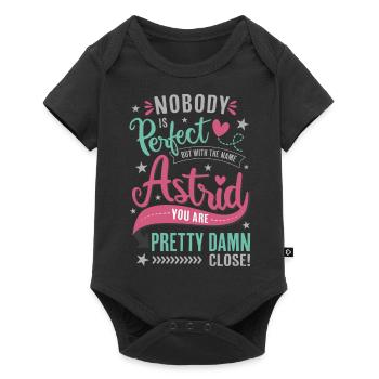 Astrid name gift – name day - gift idea woman - Baby Premium short-sleeve bodysuit - black - Front