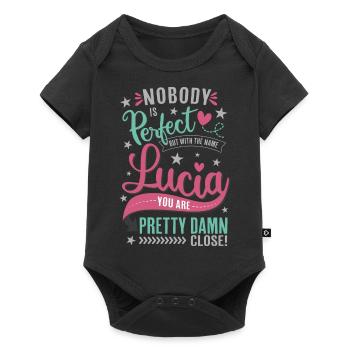 Lucia name gift – name day - gift idea woman - Baby Premium short-sleeve bodysuit - black - Front