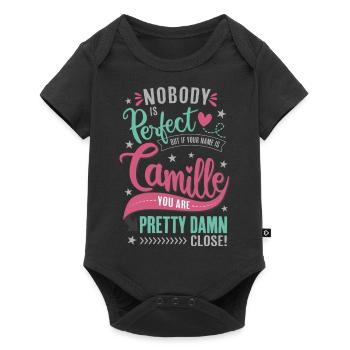 Camille nom personne n'est parfait cadeau fille - Body à manches courtes Premium Bébé - noir - Devant