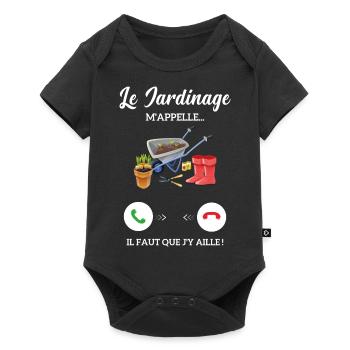 Le jardinage M'appelle Cadeau Amoureux Jardinage - Body à manches courtes Premium Bébé - noir - Devant