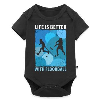 Floorball Unihockey Hockey de terrain Hockey en salle - Body à manches courtes Premium Bébé - noir - Devant
