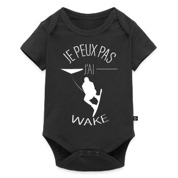 Je peux pas j'ai wake - Body à manches courtes Premium Bébé - noir - Devant