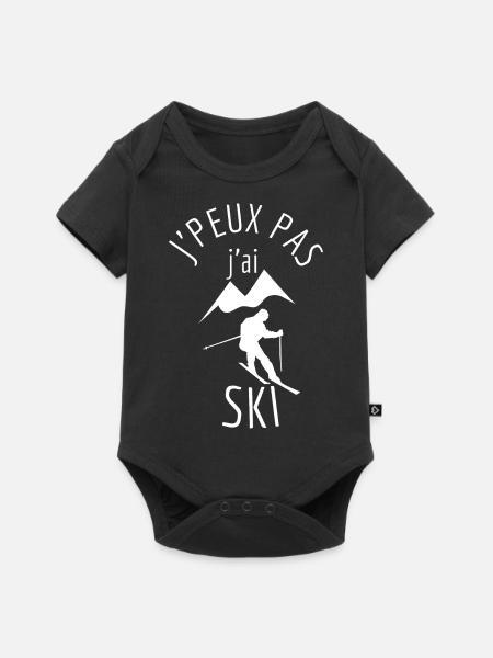 J’Peux Pas j’AI Ski - Body à manches courtes Premium Bébé - noir